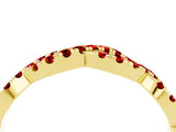 Yellow gold Round Ruby Twisted Eternity Band with Pavé and Shared Prong Setting_26