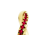 Yellow gold Round Ruby Twisted Infinity Band with Prong Setting_11