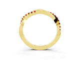 Yellow gold Round Ruby Twisted Infinity Band with Prong Setting_9