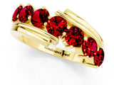 Yellow gold Round Ruby Wave Band with Channel and Shared Prong Setting_19