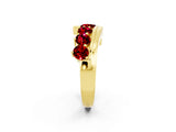 Yellow gold Round Ruby Wave Band with Channel and Shared Prong Setting_20