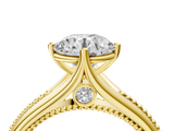 Yellow gold Round Solitaire Beaded Band Six-Prong Setting_12