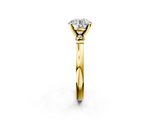 Yellow gold Round Solitaire Beaded Band with Four-Prong Setting_68