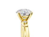 Yellow gold Round Solitaire Beaded Band with Four-Prong Setting_71