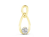 Yellow gold Round Solitaire Bezel Infinity Pendant_16