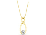 Yellow gold Round Solitaire Bezel Infinity Pendant_17