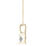Yellow gold Round Solitaire Bezel-Set Diamond Pendant 2