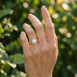 Yellow gold Round Solitaire Bezel-Set Diamond Ring with Beaded Band and Four-Prong Setting_12
