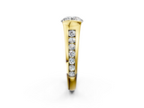 Yellow gold Round Solitaire Bezel-Set Diamond Ring with Channel-Set Band_42