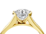 Yellow gold Round Solitaire Bezel-Set Diamond Ring with Channel-Set Band_44