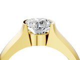 Yellow gold Round Solitaire Bezel Set Diamond Ring with Wide Band_7