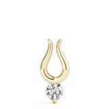 Yellow gold Round Solitaire Bezel Set Pendant 1