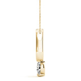Yellow gold Round Solitaire Bezel Set Pendant 2