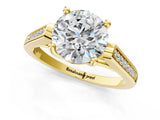 Yellow gold Round Solitaire Cathedral Diamond Engagement Ring with Channel-Set Band and Four-Prong Setting_19