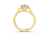 Yellow gold Round Solitaire Cathedral Diamond Engagement Ring with Channel-Set Band and Four-Prong Setting_21