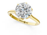 Yellow gold Round Solitaire Cathedral Diamond Ring with Six-Prong Setting_45
