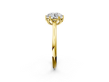 Yellow gold Round Solitaire Cathedral Diamond Ring with Six-Prong Setting_46