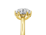 Yellow gold Round Solitaire Cathedral Diamond Ring with Six-Prong Setting_49