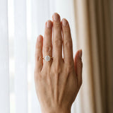 Yellow gold Round Solitaire Cathedral Diamond Ring with Six-Prong Setting_61