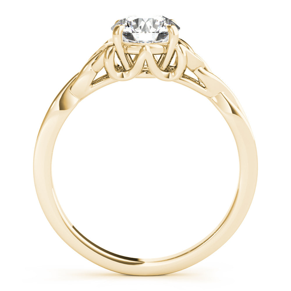 Yellow gold Round Solitaire Celtic Knot Engagement Ring with Four-Prong Setting 2