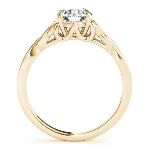 Yellow gold Round Solitaire Celtic Knot Engagement Ring with Four-Prong Setting 2