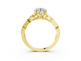 Yellow gold Round Solitaire Celtic Knot Engagement Ring with Four-Prong Setting_70