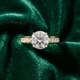 Yellow gold Round Solitaire Channel-Set Diamond Engagement Ring with Four-Prong Setting_15