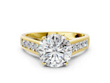 Yellow gold Round Solitaire Channel-Set Diamond Engagement Ring with Four-Prong Setting_35