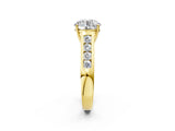 Yellow gold Round Solitaire Channel-Set Diamond Engagement Ring with Four-Prong Setting_37