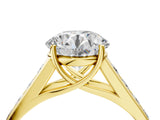 Yellow gold Round Solitaire Channel-Set Diamond Engagement Ring with Four-Prong Setting_39