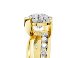 10K Yellow Gold 1.51 Carat D VVS2 Round Solitaire Channel-Set Split Shank Ring with Tension Prong Setting