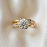 Yellow gold Round Solitaire Channel-Set Split Shank Ring with Tension Prong Setting_39