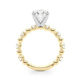 Yellow gold Round Solitaire Diamond Bezel-Set Eternity Band with Prong Setting 2