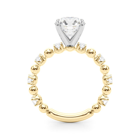 Yellow gold Round Solitaire Diamond Bezel-Set Eternity Band with Prong Setting 2