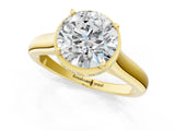 Yellow gold Round Solitaire Diamond Engagement Ring with Four-Prong Setting and Tapered Band_15