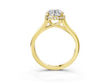 Yellow gold Round Solitaire Diamond Engagement Ring with Four-Prong Setting and Tapered Band_17