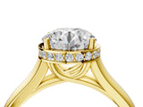 Yellow gold Round Solitaire Diamond Engagement Ring with Four-Prong Setting and Tapered Band_18