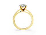 Yellow gold Round Solitaire Diamond Engagement Ring with Four-Prong Setting on a Classic Band_11