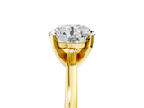 Yellow gold Round Solitaire Diamond Engagement Ring with Four-Prong Setting on a Classic Band_13