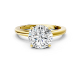 Yellow gold Round Solitaire Diamond Engagement Ring with Four-Prong Setting on a Classic Band_8