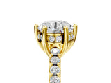 Yellow gold Round Solitaire Diamond Engagement Ring with Pavé Band and Six-Prong Setting_20