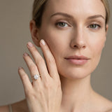 Yellow gold Round Solitaire Diamond Engagement Ring with Pavé Band and Six-Prong Setting_28