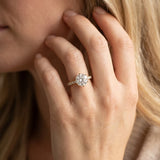 Yellow gold Round Solitaire Diamond Engagement Ring with Pavé Band and Six-Prong Setting_29
