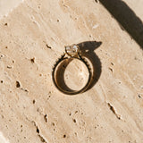 Yellow gold Round Solitaire Diamond Engagement Ring with Pavé Band and Six-Prong Setting_30