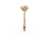 Yellow gold Round Solitaire Diamond Engagement Ring with Pave Band and Six-Prong Setting_50