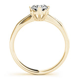 Yellow gold Round Solitaire Diamond Engagement Ring with Split Shank and Six-Prong Setting 1
