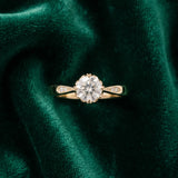 Yellow gold Round Solitaire Diamond Engagement Ring with Split Shank and Six-Prong Setting_23