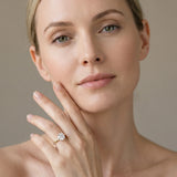 Yellow gold Round Solitaire Diamond Engagement Ring with Twisted Pave Band and Four-Prong Setting_20