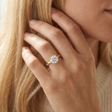 Yellow gold Round Solitaire Diamond Engagement Ring with Twisted Pave Band and Four-Prong Setting_21