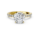 Yellow gold Round Solitaire Diamond Pavé Band with Four-Prong Setting_29
